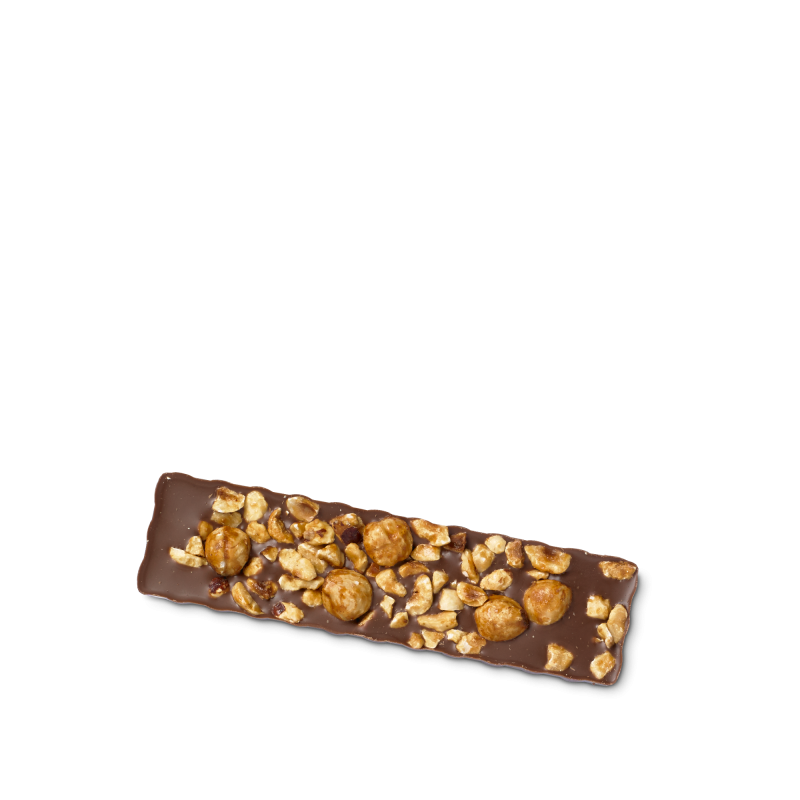 Barre de chocolat Trendre Moment - chocolat au lait fourrée de praliné  aux amandes et noisettes