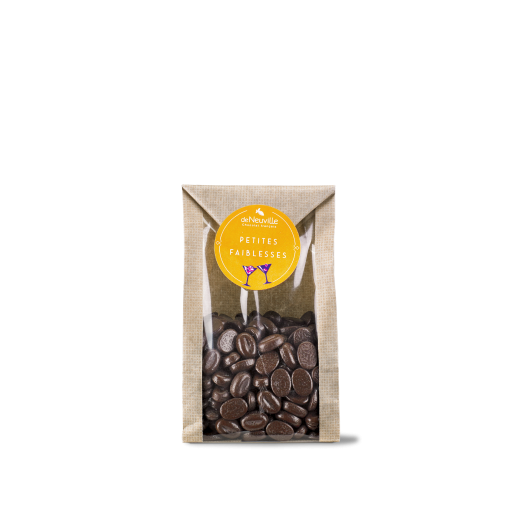 Sachet de grains de café en chocolat