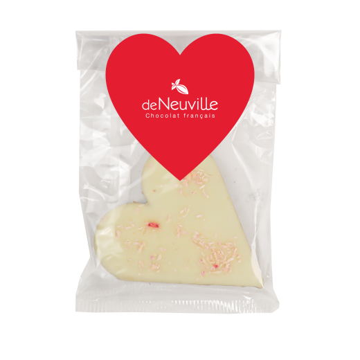 Coeur chocolat blanc praliné croustillant